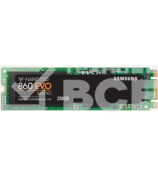 Накопитель SSD Samsung 860 EVO, 250Gb, SATA III, M.2 2280, R/W 550/520