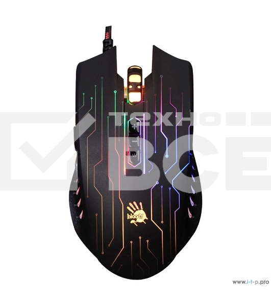 Мышь проводная A4Tech Bloody Q82 черный, 3200 dpi, USB, кнопки - 8