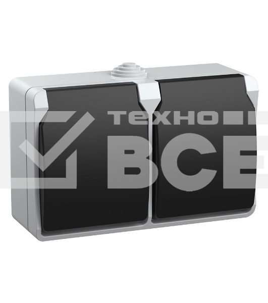 Розетка двухместная РСб22-3-ФСр с з/к для открытой установки IP54 Форс ERS22-K03-16-54-DC IEK