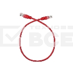 Патчкорд литой Aopen/Qust UTP кат.5е 0,5м красный, фото 1