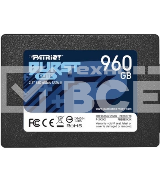 Накопитель SSD Patriot Burst Elite, 960GB, SATA, 2.5