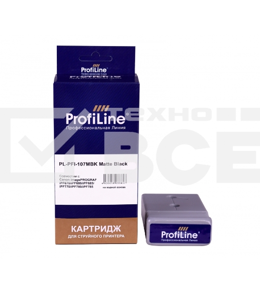 Струйный картридж PL-PFI-107MBK для принтеров Canon IPF670/IPF680/IPF685/IPF770/IPF780/IPF785 с чернилами Matte Black ProfiLine