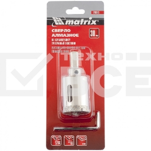 Сверло алмазное Matrix по керамограниту, 30 х 67 мм