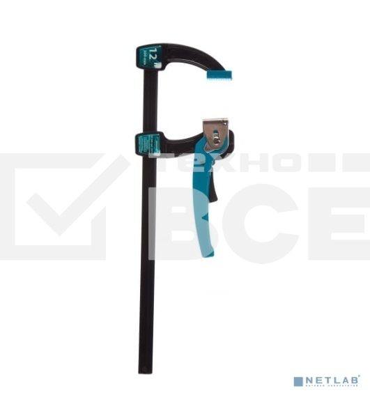 Струбцина реечная Gross быстрозажимная, металлический корпус, рычажный храповый механизм, 12