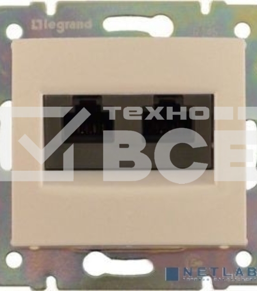 Розетка Valena розетка 2*RJ45 кат.5e, сл. кость