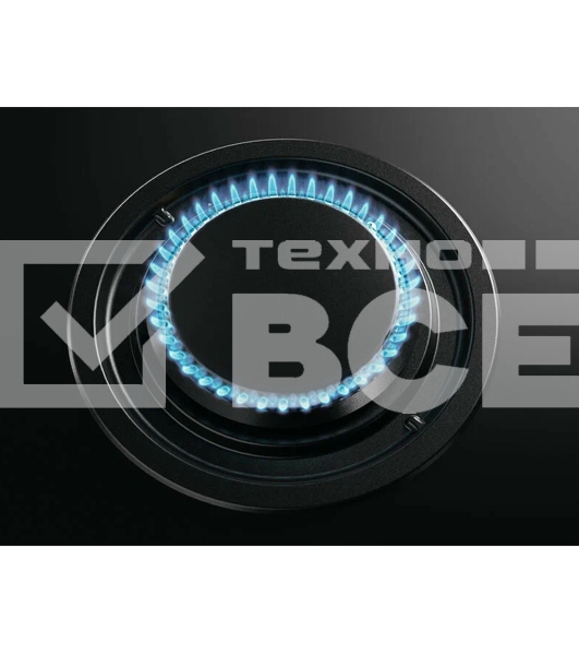 Встраиваемая газовые панели AEG HKB64453NB - газ на стекле, 2 чугунных держателя, газконтроль