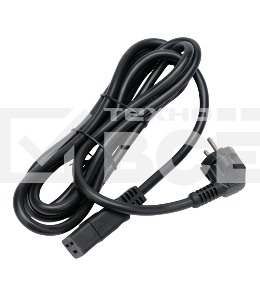Кабель питания Cablexpert Россия PC-S22-C19-2.5-3M, Schuko-C19, 3x2.5мм2, 16A, с заземлением, медь, 3м, черный, пакет
