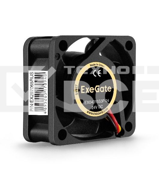 Вентилятор для корпуса ExeGate EX04015S3P-24 черный, 40 мм, 7500 об/мин, 32.6 дБ, 3 pin