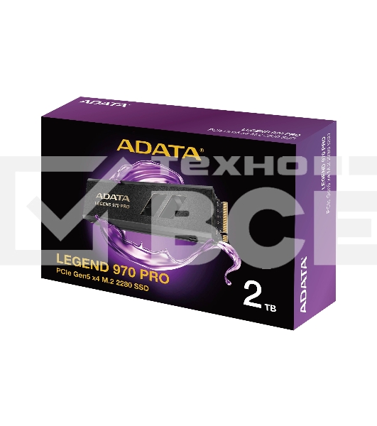 Накопитель SSD ADATA Legend 970 Pro, 2TB, PCIe 5.0 x4, M.2 2280, NVMe, R/W 14000/10000, активное охлаждение
