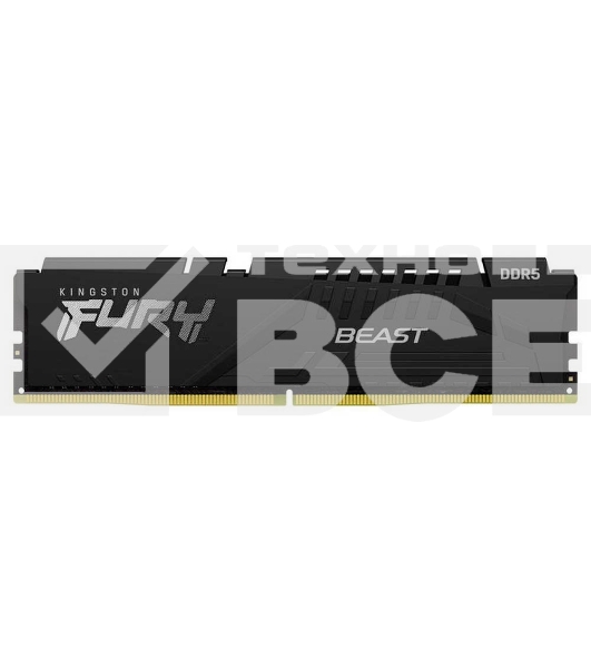 Оперативная память Kingston Fury Beast, DDR5, 32GB (1x32 GB), 5600 MHz, CL36, радиатор, чёрный