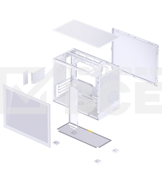 Корпус без блока питания Case JONSBO D32 STD, Mini-Tower, TG, no fan, 1xUSB-A 3.0 + 1xUSB-C 3.1, mATX, mITX White