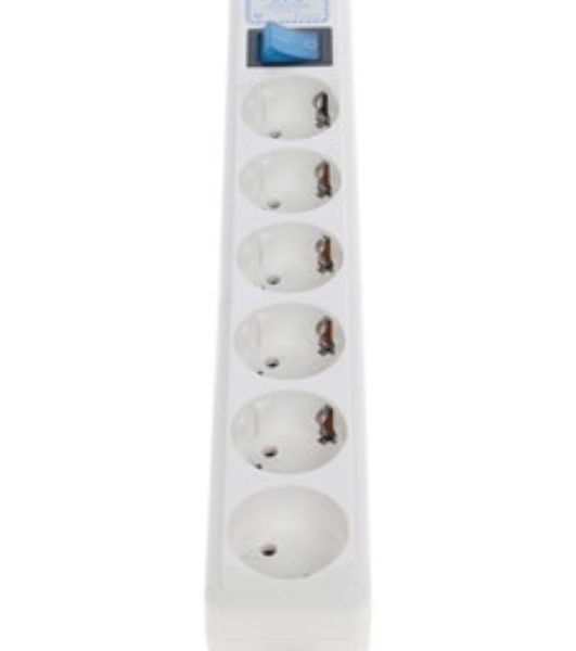 Сетевой фильтр Powercube SPL(5+1)-16B-P-3М-WHITE 3 м, 6 розеток, белый, коробка
