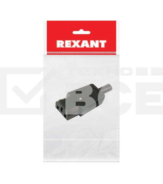 Сетевой штекер на шнур (1 шт.) (пакет БОПП) Rexant