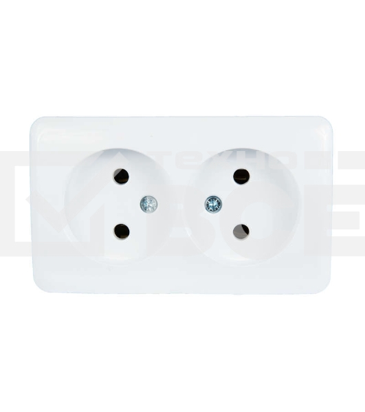 Розетка 2-м ОП Viola 16А IP20 без заземл. бел. LEZARD 751-0200-128