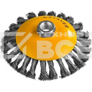 Кордщетка STAYER PROFESSIONAL 35135-125коническая М14 плетёная 0.5мм d125мм