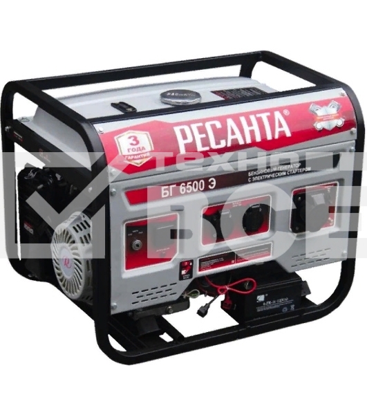 Электрогенератор бензиновый Ресанта БГ 6500 Э, 5.5 кВт, 66 дБ, 69.8 кг