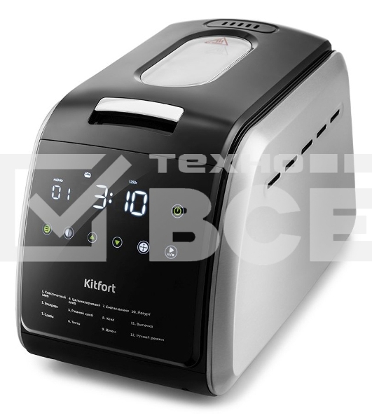 Хлебопечь Kitfort KT-305 черный/серебристый