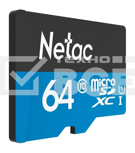 Флеш карта microSDHC 64GB Netac P500 <NT02P500STN-064G-S> (без SD адаптера) 80MB/s