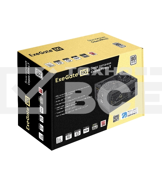 Блок питания ExeGate 80 PLUS 450PPH-LT, 450Вт, 80 PLUS, 120мм, черный