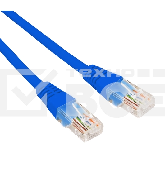 Патч-корд U/UTP REXANT категория 6, RJ45-RJ45, неэкранированный, 26AWG, LSZH, синий, 0.3 м