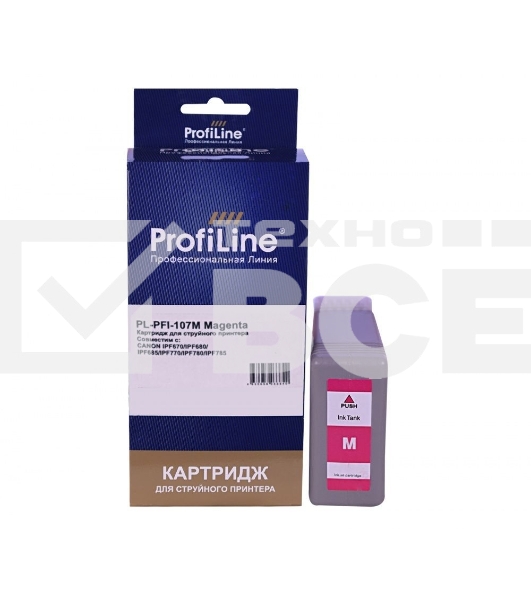 Струйный картридж PL-PFI-107M для принтеров Canon IPF670/IPF680/IPF685/IPF770/IPF780/IPF785 с чернилами Magenta ProfiLine