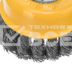 Щетка для УШМ Denzel 75 мм, М14, чашка, крученая нержавеющая проволока 0,5 мм, фото2