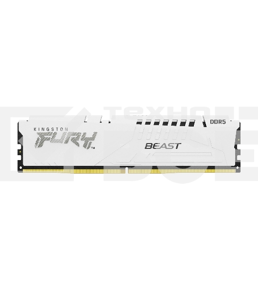 Оперативная память Kingston Fury Beast, DDR5, 64GB (2x32GB), 5600MHz, CL40, DIMM, с радиатором, белый