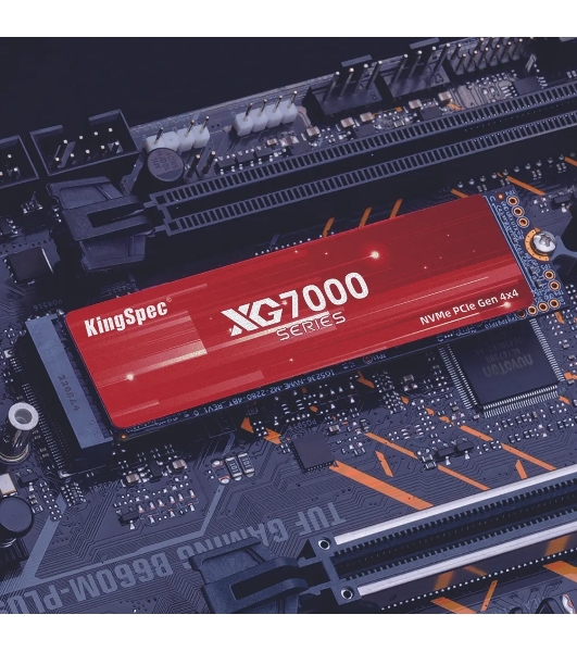 Накопитель SSD KingSpec XG7000, 2Tb, PCIe 4.0 x4, M.2 2280, NVMe, R/W 7400/6600, с радиатором