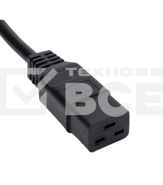 Кабель питания Cablexpert Россия PC-S22-C19-2.5-3M, Schuko-C19, 3x2.5мм2, 16A, с заземлением, медь, 3м, черный, пакет