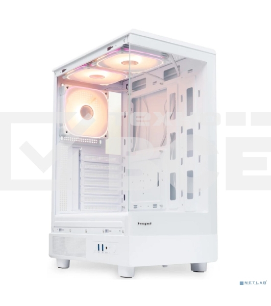 Компьютерный корпус HSPD F510, Panoramic Mid Tower, белый, TG, 0.5 SPCC, 3x120мм ARGB ATX, mATX, mITX 180/280/160мм 1x2.5', 1x3.5', 7xPCI 2xUSB-A 3.0 356x218x467мм
