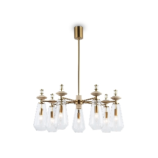 Люстра Ambrella light LH53306/7 BS/CL латунь/прозрачный E14*7 max 40W D770*925