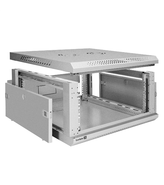 Шкаф телекоммуникационный 19' настенный 4U ExeGate EC-WM-4U.600.G.GREY (19”, 4U, 600x600x280mm (ШхГхВ), передняя дверь закаленное стекло, съемные боковые панели, пыле- и влагозащита IP23, светло-серый RAL 7035)