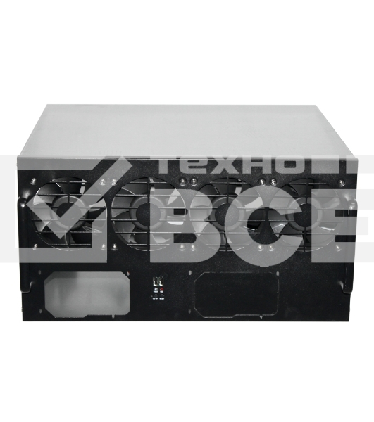 Корпус для майнинга Exegate EX270771RUS Pro 8-430 <без БП, 2*USB, 4*fan 120мм, места под: 8 видеокарт, 2 БП>