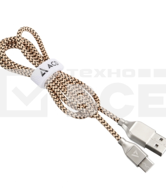 Кабель USB ACD-Titan Type-C ~ USB-A Нейлон, 1м, желто-черный (ACD-U927-C2Y)