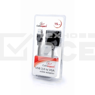 Видеоадаптер (конвертер) USB 3.0 --> VGA Cablexpert AB-U3M-VGAF-01, черный