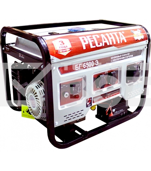 Электрогенератор бензиновый Ресанта БГ 6500 Э, 5.5 кВт, 66 дБ, 69.8 кг