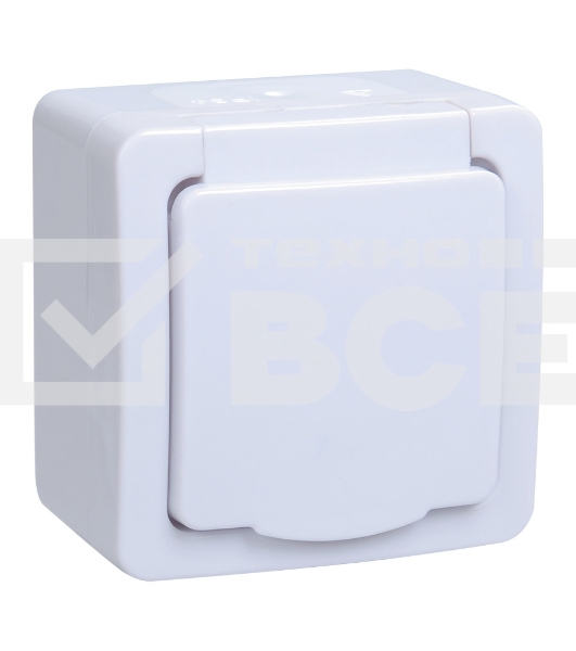 Розетка одноместная Iek ERMP12-K01-16-54-EC РСб20-3-ГПБб роз.1м с з/к о/у IP54 (цвет крышки:белый) ГЕРМЕС PLUS