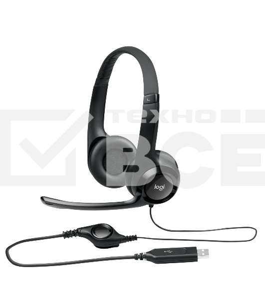 Гарнитура Logitech Headset Logitech H390 USB черный
