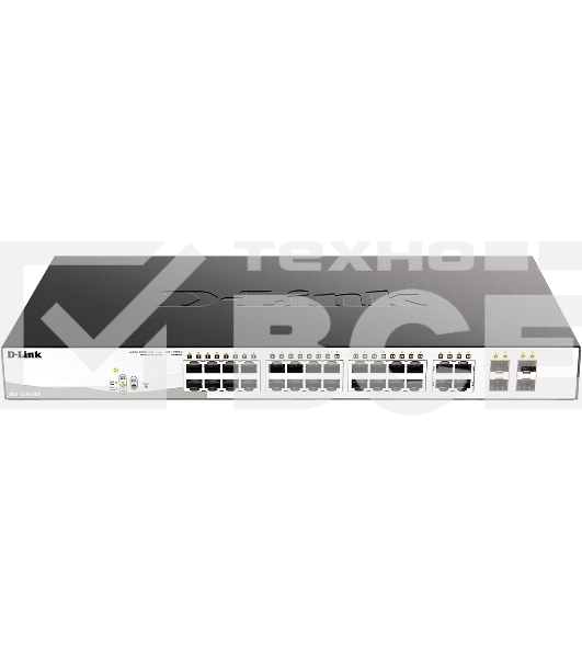 Коммутатор DGS-1210-28P/F5A Настраиваемый L2 PoE-коммутатор, 24x1000Base-T, 4хCombo 1000Base-T/SFP