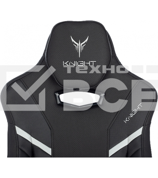 Кресло игровое Knight Thunder 5X черный эко.кожа крестов. металл