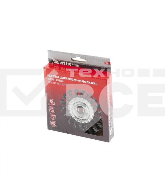 Щетка Matrix для УШМ, 125 мм, М14, Плоская, крученая проволока 0,8 мм