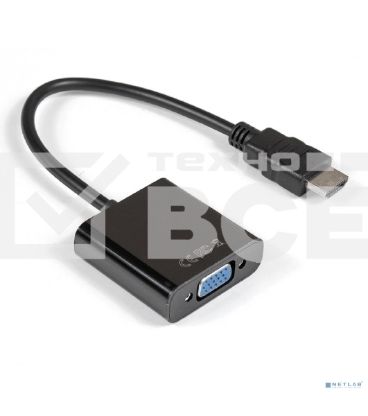 Кабель-переходник Exegate EX284926RUS HDMI-VGA ExeGate EX-HDMIM-VGAF-0.15 (19M/15F, 0,15м)