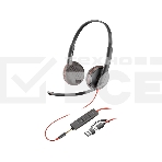 Гарнитура проводная Poly Blackwire 3225 Stereo USB-C Headset +3.5мм Plug +USB-C/A Adapter (Bulk) черный, фото2
