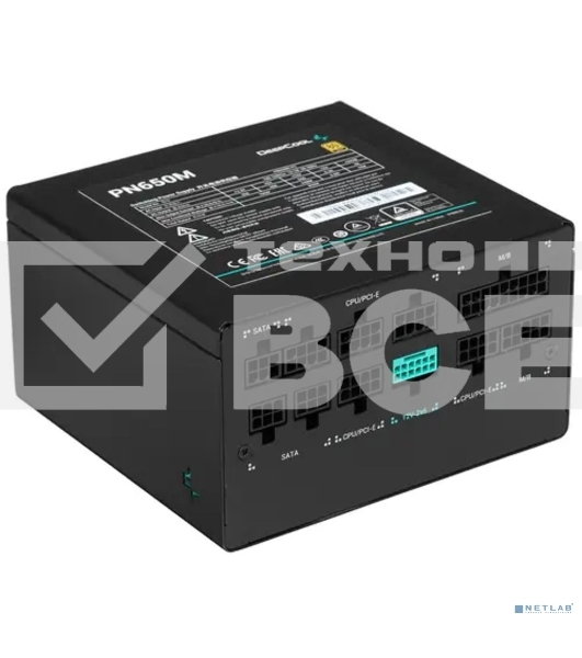 Блок питания Deepcool / GamerStorm PN650M, 650Вт, 80 PLUS Gold, 120мм, модульный, черный