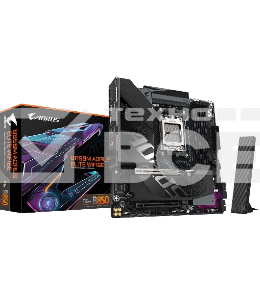Материнская плата Gigabyte B850M AORUS ELITE WIFI6E, AM5, AMD B850, 4xDDR5, 4xSATA, 2xM.2, 1xPCIe 5.0 x16, 1xPCIe 3.0 x4, 1xDP (v1.4), 1x2.5Gb LAN, Wi-Fi 6E, Bluetooth 5.3, 2xUSB-C 10Gbps, 2xUSB-A 10Gbps, 5xUSB-A 5Gbps, 4xUSB-A 2.0, S/PDIF, 2x3.5 мм, 7.1, mATX