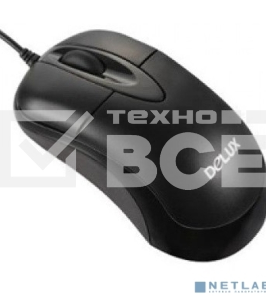 Мышь DELUX DLM-312BP опт., 800dpi, PS/2 (2 кн+скролл), черная