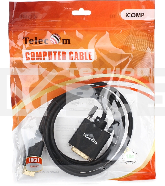 Кабель-переходник DisplayPort---DVI_M/M 1,8м Telecom  <TA668-1.8M> 