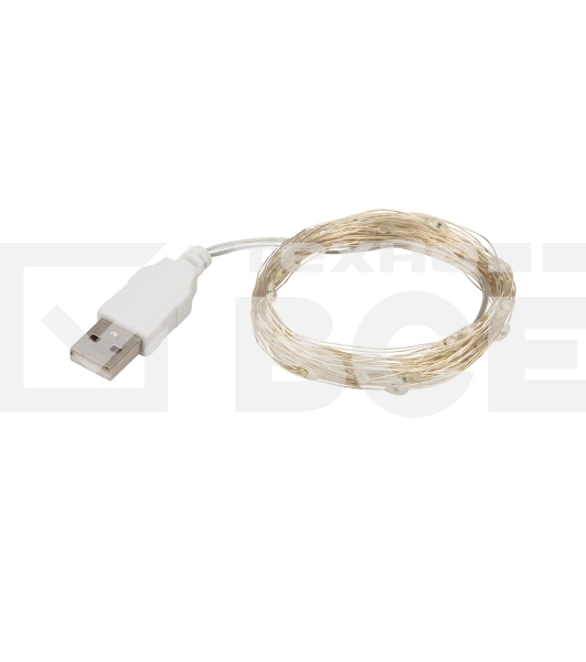 Гирлянда «Роса» 10 м, 100 LED, USB, теплое белое свечение NEON-NIGHT
