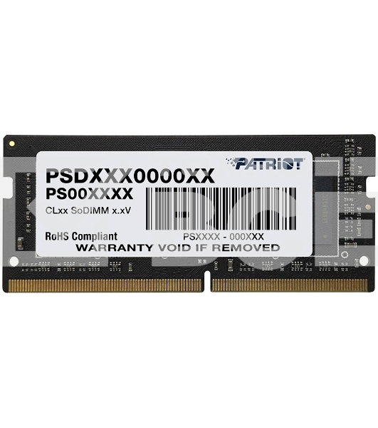 Оперативная память Patriot Signature, DDR4, 32GB (1x32 GB), 2666 MHz, CL19, SO-DIMM