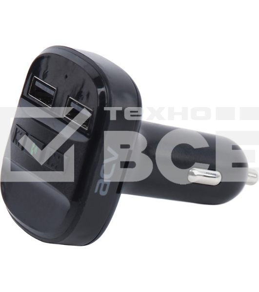 Автомобильный FM-модулятор ACV FMT-121B черный MicroSD BT USB (37575)